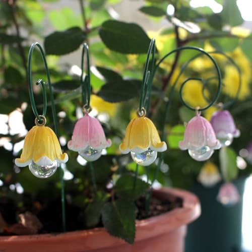 YWZHENYU Gartenstecker Maiglöckchen, Dekoration, Metall, Hofkunst, Ornamente, Frühling, Sommer, Harz, Blumengarten, Garten, Garten, Rasen, Weg, Terrasse, Pflanztopf, Blumenbeet, 9 Stück