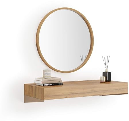 MOBILI FIVER, Consola Suspendida Evolution 90x40, Madera Rústica, Aglomerado y Melamina, Consola recibidor, Made In Italy