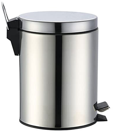 Qcwwy Repose-pieds Antidérapant Poubelle Inox Couvercle Silencieux capacité 5L Cuisine Chambre (5L)