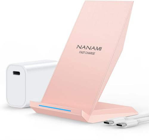 15W Fast Wireless Charger Set,NANAMI kabellose Ladegerät mit 20W USB C ladegerät für iPhone 17 16 15 14 13 12 Pro Max Xr Xs,Induktive Ladestation für Samsung Galaxy S26 S25 S24 S23 S22 Google Pixel LG