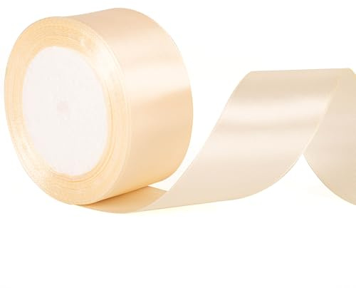 40 mm brett tjockt elfenbensband för presentinslagning tjockt krämfärgat band 22 m tjockt satinband för presentinslagning jul blomsteraffär bukett tårta