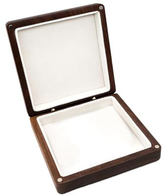 Amagogo Massivholz Armband Verpackung Box Halskette Ohrringe Ringe Holz Schmuck Lagerung Box, Weißes Futter