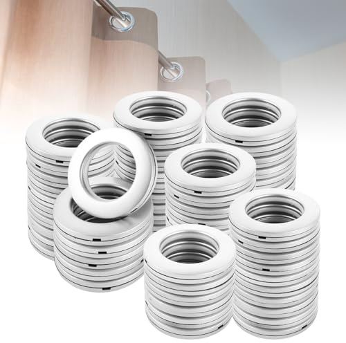 YAYODS 50 Stück Gardinenringe Vorhangringe - Gardinenösenringe 40MM Innendurchmesser Silber Vorhang Ösen Ringe, Acryl Gardinenösenringe - Vorhang Ösen, Vorhang Ringe, Ösen Gardinen Ringe für Stange