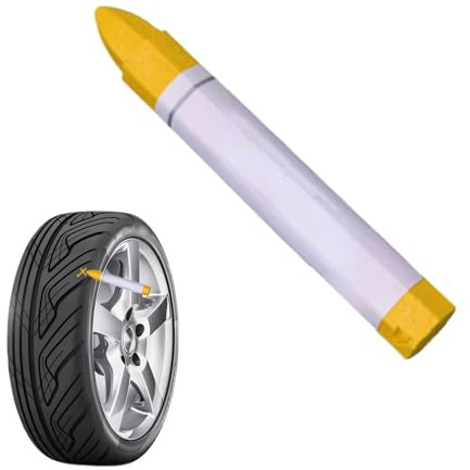 Reifen-Markierstift, Reifenmarker, Gelb-Weiß-Metall-Lackmarker für Metall, tragbare Auto-Markierung, Dekoration, Graffiti-Marker für Autoreifen, langlebig, trocken
