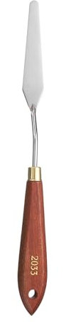 QUARKZMAN Coltello Da Pittura A Spatola 8.2 cm x 1.7 cm Lama Acciaio Inox A Forma Di Lacrima Lunghezza Totale 23.5 cm Spatola Per Pittura Con Manico In Legno Di Faggio E Foro, Rosso/Argento