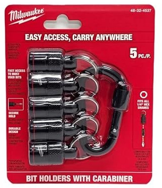 Milwaukee Electric - 5 pcs bit holder with carabiner