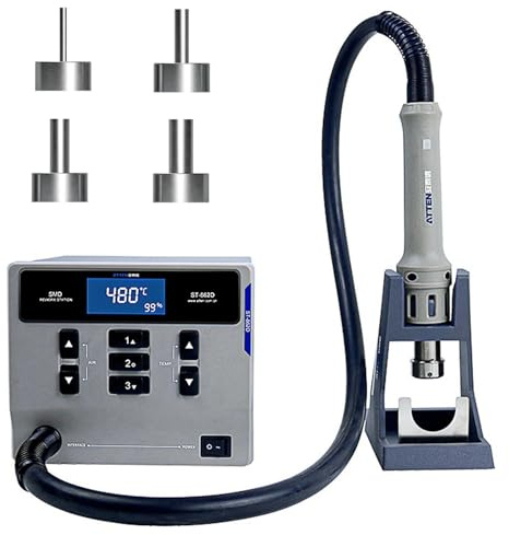 ATTEN ST-862D Lead-free Hot Air Gun Soldering Station Intelligent Digital Display 1000W ST862D Rework Station For PCB Chip Soldering Repair