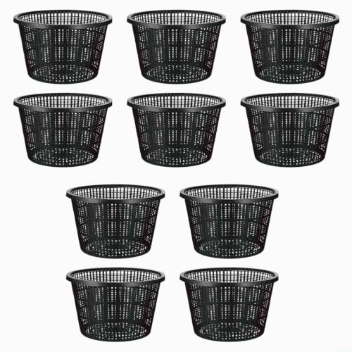 BlesConi Macetas de red de malla para plantas acuáticas de 8.3 pulgadas, cestas de plástico para estanque y jardín hidropónico