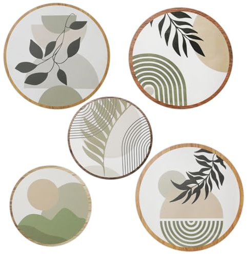 Rongxze 5 Stück boho wanddeko，Künstlerisches Muster, wanddeko,wandbilder, Naturstil für Wohnzimmer/Schlafzimmer