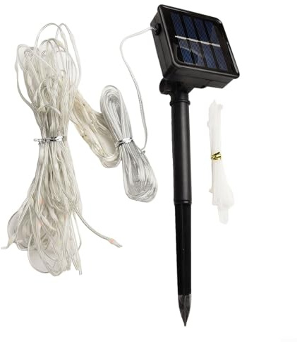 Solarbetriebene LED-Sonnenschirm-Lichter für Garten, Terrasse, Sonnenschutz, 8 Rippen, wetterfeste Lichterkette mit mehreren Beleuchtungsmodi, kompatibel mit 8 Rippen-Regenschirmen (Farbe)