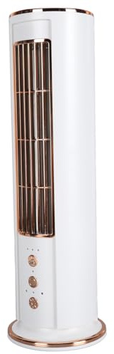 Agatige Ventilatore a torre per camera da letto, ventilatore da tavolo portatile ricaricabile tramite USB a forma di torre del a 3 velocità con telecomando per camera, casa, ufficio