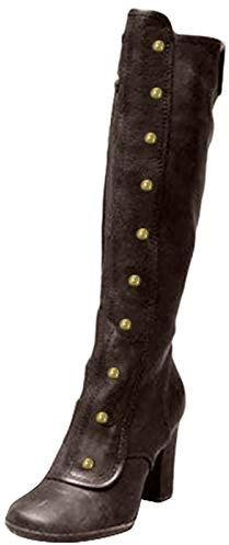 Generisch Botas altas en el muslo para mujer con pantorrilla ancha, botines altos por la rodilla para mujer, color sólido, tacón de bloque antideslizante, cremallera lateral, botines de tacón alto