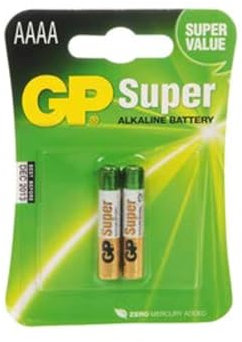 GP Batteries GP25A-C2 Pack Of 2 Super Alkaline AAAA Piles Batteries