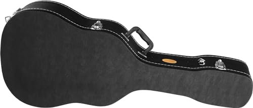 ROCKTILE 4/4 Gitarrenkoffer Deluxe (für Westerngitarre, Konzertgitarre und Klassikgitarre, integriertes Innenfach Abschliessbar) schwarz