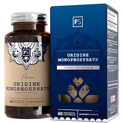 FS Uridinmonophosphat, 60 Uridin Kapseln, 300mg Uridine | Uridinmonophosphat | Hochdosierte Formel | Gentechnik-, Gluten- & Allergenfrei | Hergestellt in Großbritannien