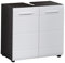 trendteam smart living Sardegna Meuble sous lavabo avec Beaucoup d'espace de Rangement, Line, 60 x 57 x 31 cm, Blanc Brillant/Argent fumee