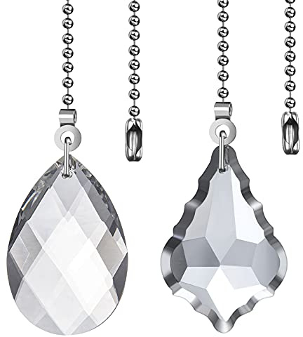LINGTONG 2PCS Ceiling Fan Pull Chains, Premium Fan Pull Chain with 20-inches Extension Chains