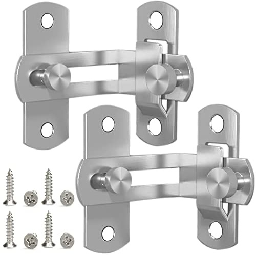 Favuit Türriegel Edelstahl, 90° Riegelschloss Schiebetür Schloss Türriegel Riegel Flip Latch Tür Schlossriegel mit Fester Schraube für Tor Fenster Schrank Schlafzimmer Gärten Badezimmer
