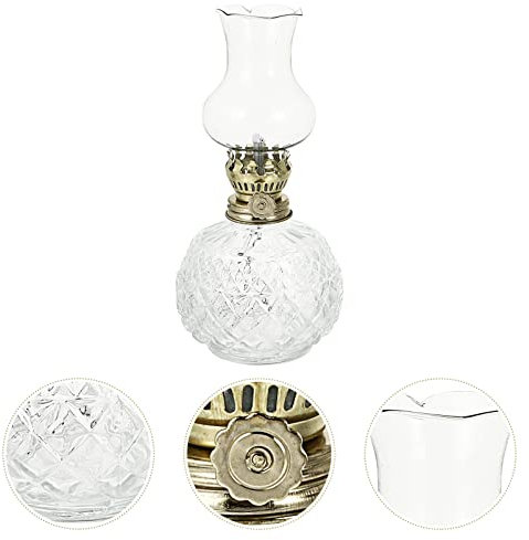 BESPORTBLE Vintage Kerosinlampe Aus Glas Retro Öllampe Für Innenräume Winddichte Petroleumlampe Für Zuhause Dekorative Tischlampe Für Camping Und Festlichkeiten Elegante Beleuchtung Für