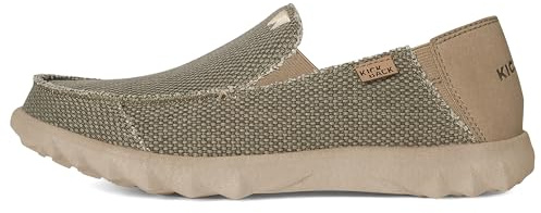 Kickback Couch Classic Mocassins Slip‑on en Toile pour Homme – Chaussures Décontractées pour l’Été, la Plage et Les Voyages avec Semelle Antidérapante et Confort Toute la Journée - Khaki, EU 48