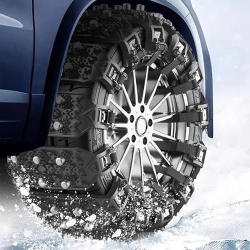 SSIMOO Auto Schneeketten,für Hummer H2 H3,Verstellbare Universal,für Reifenbreite 165-275mm,Black-10 pcs
