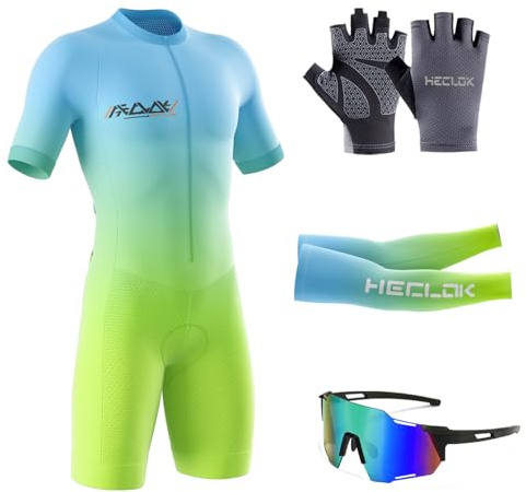 Triatlón Triatlón Triatlón de Manga Corta para Hombre，Traje de Natación para Bicicleta，Traje de Ciclismo Acolchado de una Pieza para，Ciclismo,Carrera,Natación (TYP-6,XXL)