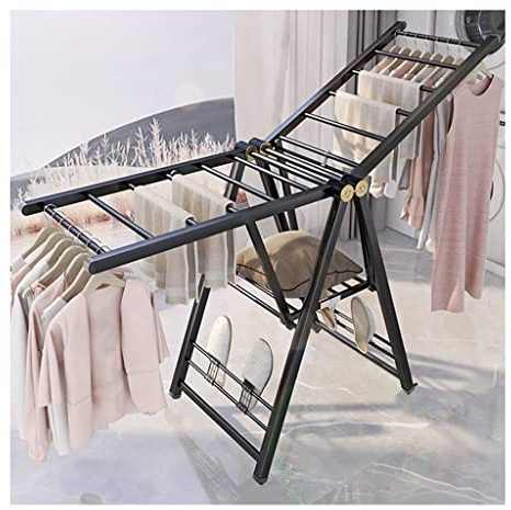 LONGSAI Stendibiancheria pieghevole per interni Stendibiancheria ad ali di gabbiano salvaspazio con ali regolabili in altezza pieghevole per riporre facilmente il matrimonio
