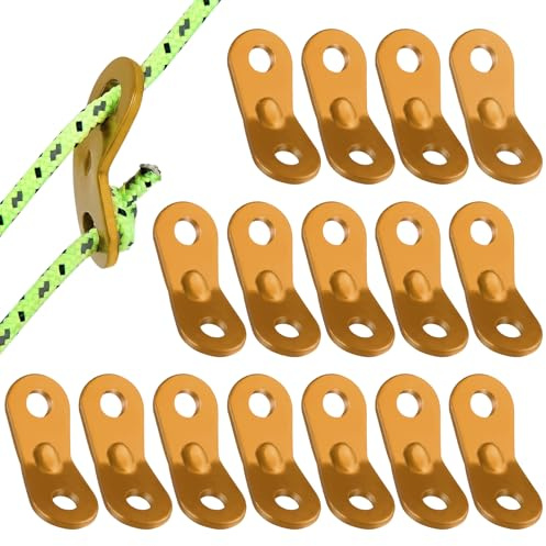 HOTUT Tendeur de Corde, 16 pièces Tendeur de Corde Camping en Alliage d'Aluminium, Guyline Tendeurs Ajusteur de Corde, Tendeur de Tente, Corde Boucle Ajusteur pour Tente Bâche Randonnée