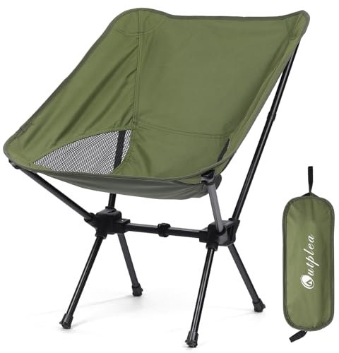 Outplea Ultra Lightweight Camping Chair with Breathable Mesh, Compact Folding Camping Chairs for Beach Fishing Hiking Outdoor Backpacking, Green