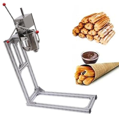lwjunmm Commercial Churro Machine Hand Crank Stainless Steel Professional Churro Maker Home Vertical Type Manual Spanish Donuts Churros Fill Machine Apply for Restaurants,Bakeries,6L,7L