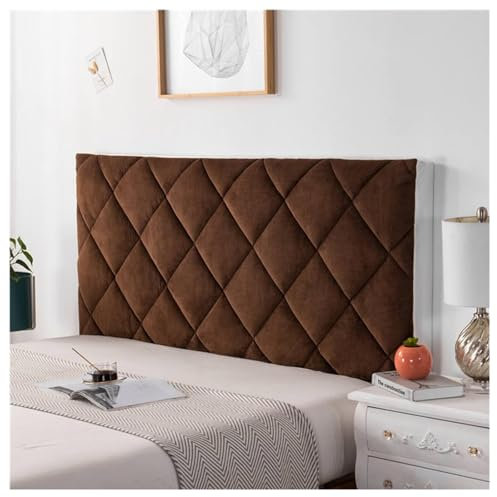 WJHDWYD Kopfteilbezug for Twin Queen Full California King Size, Kopfteilbezug for Betten, elastisch, staubdicht, verdickte Baumwolle, gepolsterter Kopfteilbezug(Caffè,160cm)