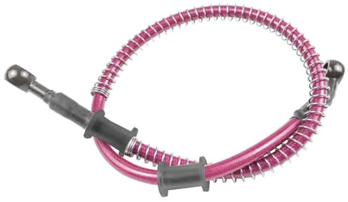 MOCNT Rosa 110cm Manguera de Aceite Freno de Motocicleta Latiguillo de Aceite Freno Moto Tubo de Freno Hidráulico Reforzado Tubo Manguera Embrague Freno Línea con Primavera