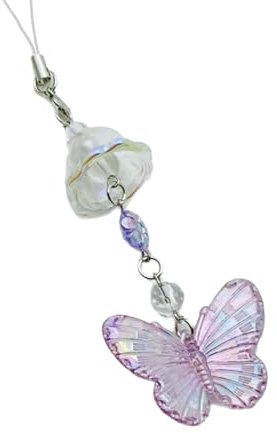 NVOQILIN Farbenfroher Schmetterlings-Handyanhänger, Schlüsselanhänger, multifunktional, modisches Accessoire, Handy-Charm-Riemen, geeignet für Handy und Auto
