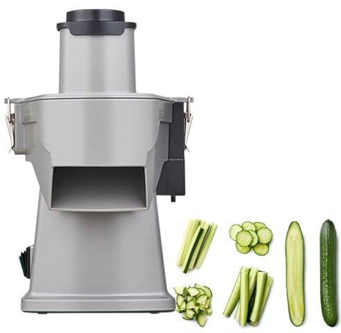 Cortadora de Verduras Eléctrica, Cortadora de Alimentos Multifuncional 4 en 1, Picadora de Verduras de 200 W para Cortar, Triturar, Cortar en Cubitos y Rebanar, para Uso Comercial y Doméstico
