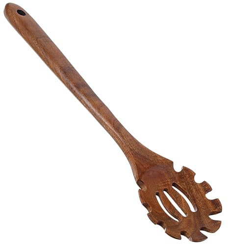 Nudellöffel Spaghettilöffel Nudelkelle Spaghettilöffel Holz Spaghettizange Hängbar Spaghettilöffel Nudelzange Nudelkelle Mit Zähnen Für Nudeln Spaghetti Kochen Backen Spülmaschinenfest 32 Cm