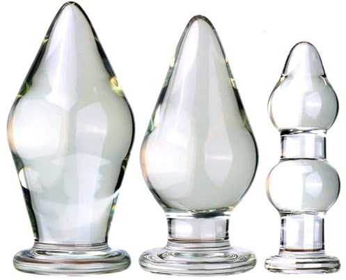 WTGWDA Super grand verre BDSM Plug Anal gode XXL boule anale Dilatador énorme verre Transparent godemichet Anal perles anales jouets sexuels anaux for femmes hommes Gay(A)