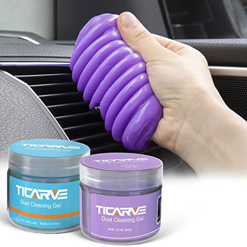 TICARVE Car Slime Cleaning Gel, 2 Pack Keyboard Cleaning Putty, Car Putty Cleaner, Cleaning Slime, Car Cleaning Gel, Keyboard Cleaner for Laptop, Blue+Purple