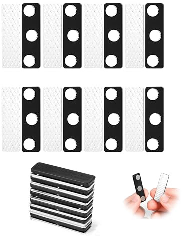 8 Pairs Magnetic Curtain Closures for Blackout Blinds, Window Blind Accessories with Strong Adhesive Magnets, Stainless Steel Clips for Securing Blackout Curtains and Window Treatments