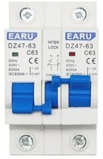Crepundia Interruptor de Circuito, 1P + 2P + MTS AC Doble Potencia Interruptor De Circuito Enclavamiento Transferencia Manual Desconexión Aislamiento Carril DIN MCB 40A 63A(1P 1P,40A)