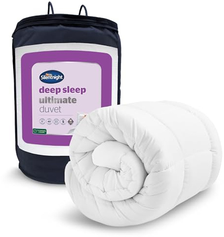 Silentnight Deep Sleep - Piumone Ultimate da 10,5 tog, lussuoso piumino in fibre simili alla piuma, regola la temperatura corporea, comfort tutto l'anno, morbido copripiumino trapuntato