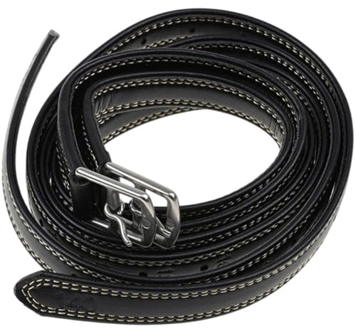 Stakee 2 Piezas De Cuero De Estribo Inglés Ajustable para Montar a Caballo, Correa De Estribo De Cuero con Hebillas.