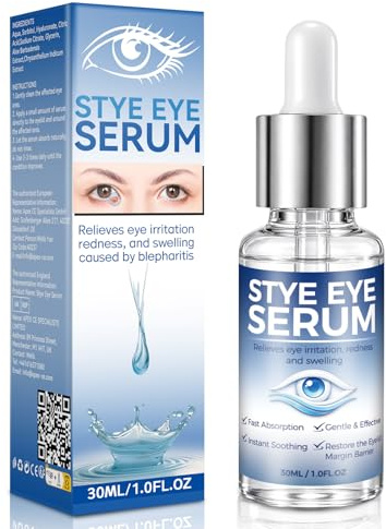 Blepharitis Treatment Serum 30ML, Natural Stye Eye Treatment with Hyaluronic Acid & Aloe Vera, Quickly Relieves Eye Irritation and Redness, Daily Eyelid Care Moisturizer for Blepharitis and Chalazion