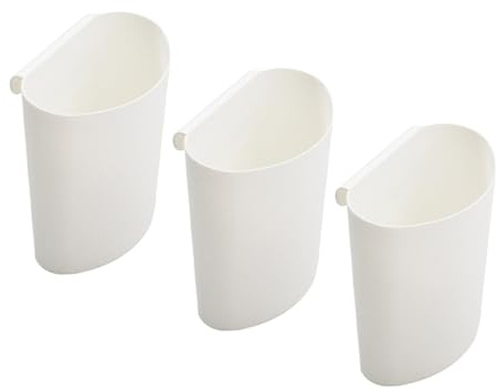 DINHEAROM Cesta Colgante de Almacenamiento para Carrito de Belleza, 3 Piezas, Color Blanco, Material PP Duradero, Organizador Portátil Compacto para Salón y SPA