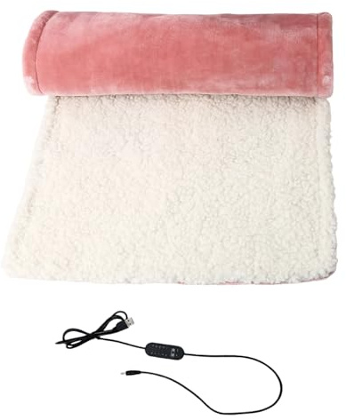 Vestamore Heizkissen aus Lammwolle mit Rückenlehne für Bürostuhl, USB beheiztes Sitzkissen, 5 Heizstufen, großes 39,4 x 39,9 cm elektrisches Heizkissen für den Winter