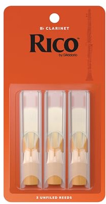 Rico Organic Bb Klarinettenblätter, Stärke 2.5, 3er Pack | Rico Organic Blätter bieten leichte Ansprache, warmen Klang und zuverlässige Leistung.