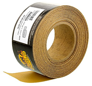 Dura-Gold Premium Gold 180 Grit PSA Longboard Sandpaper, 20 Yard Roll, 2-3/4 Wide, Self Adhesive Stickyback, Woodworking & Automotive Sandpaper Roll, Air File Sand Paper, Auto Sanding Blocks
