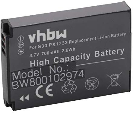 vhbw 1x Batterie Compatible avec Toshiba Camileo PA3893U-1CAMX150, S30 HD, S30 caméra vidéo caméscope (700mAh, 3,7V, Li-ION)