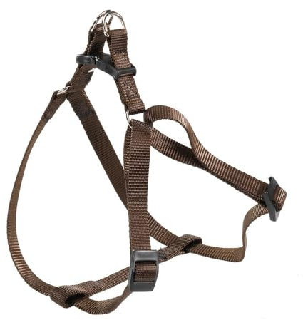 Ferplast Dog Harness Medium EASY M, Adjustable Dog Harness, Easy to Wear, 45-63 cm. Brown