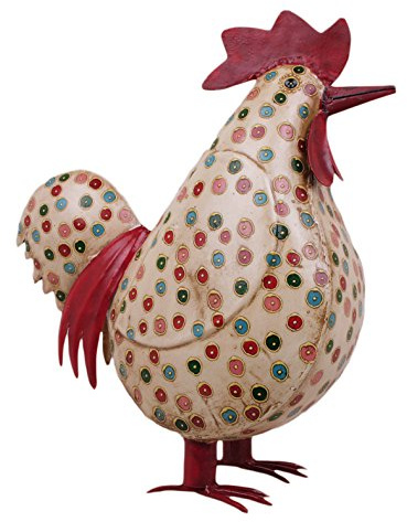 Deko-Huhn Garten-Huhn Garten-Deko Metall bemalt Gartenfigur bunt