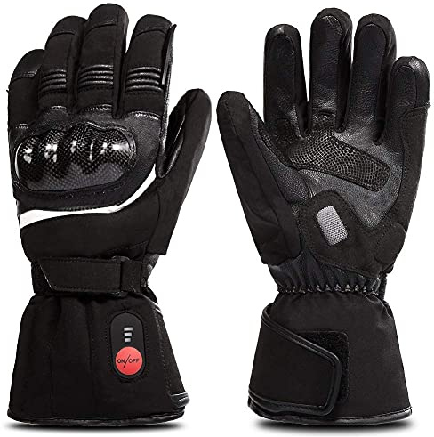 SAVIOR HEAT Guanti Riscaldati Guanti Uomo Donna, Guanti da Sci a Batteria Ricaricabili Elettrici, Guanti Caldi per Moto Invernale Snowboard Escursionismo Ciclismo Escursionismo Corsa Camminare